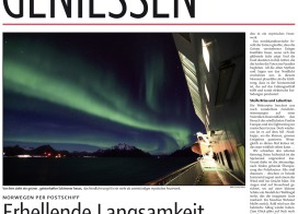 Berner Zeitung: Travel report on a winter cruise along the coast of Northern Norway (2009)