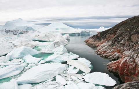 Fishing boat in Ilulissat's Icefjord (Greenland)